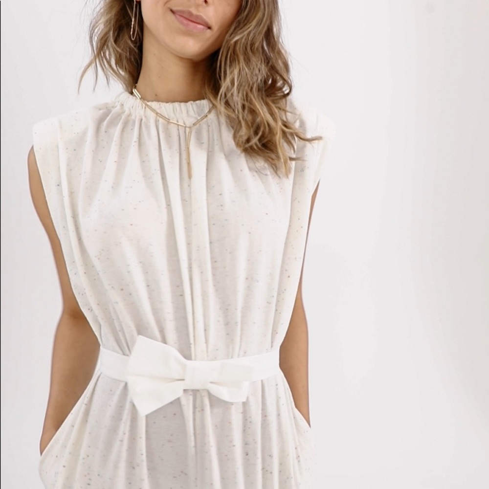NWT Something Navy Nikki Jumpsuit in Ivory Donegal